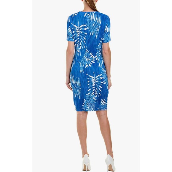 Catherine Malandrino Palm Micropleat Blue Dress - Picture 5 of 8